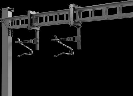 Registration Arms for SERIES 1 Twin Track Cantilever OHLE - RIGHT HAND - OO Gauge (SET E2-10)