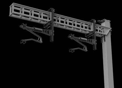 MAGNETIC Registration Arms for SERIES 1 Twin Track Cantilever OHLE - LEFT HAND x 2 - OO Gauge (SET E2-12)