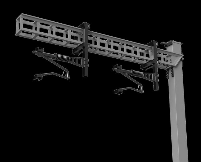 MAGNETIC Registration Arms for SERIES 1 Twin Track Cantilever OHLE - LEFT HAND x 2 - OO Gauge (SET E2-12)