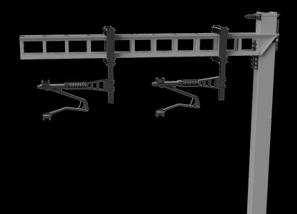 MAGNETIC Registration Arms for SERIES 1 Twin Track Cantilever OHLE - LEFT HAND x 2 - OO Gauge (SET E2-12)