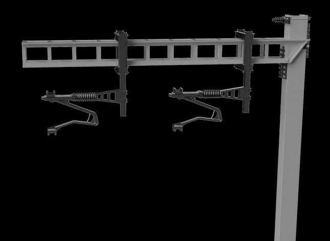 MAGNETIC Registration Arms for SERIES 1 Twin Track Cantilever OHLE - LEFT HAND x 2 - OO Gauge (SET E2-12)