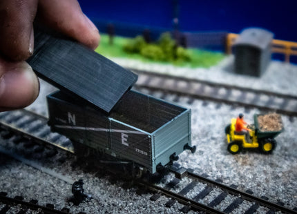 Wagon Loads for Peco TT:120 Scale 7-Plank Open Wagons - Pack of 4 (with height spacers)