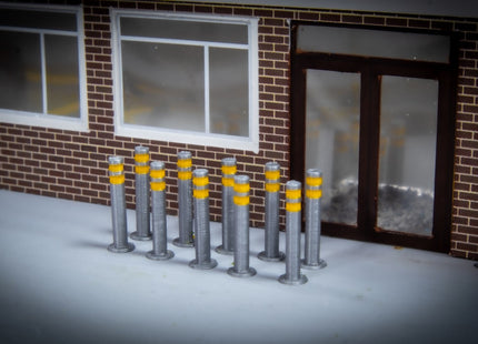 Stainless Steel Reflective Style Bollards - OO Gauge (Pack of 10)