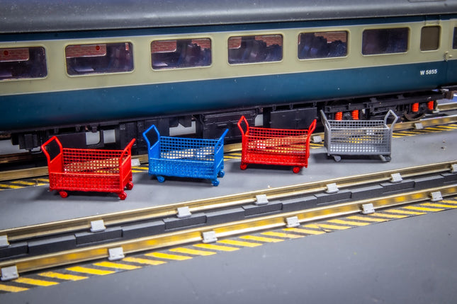 Mesh Type Trolleys for Workshops/Depots- OO Gauge (Pack of 4)