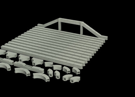 Concrete Cable Trough Trunking Pack (TT:120 Scale)