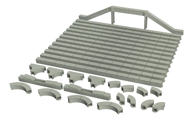 Concrete Cable Trough Trunking Pack (TT:120 Scale)