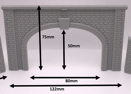 Tunnel Portal kit - Double Track with Side Walls  - TT:120 Scale