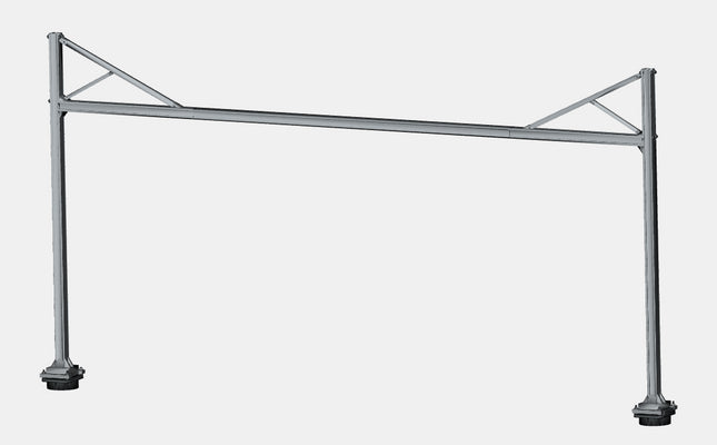 1500v DC OHLE I Beam Type Structure Kit - 2 Top Braced Long Masts with Beam for 3-Track 230mm Span (SET E6-5)