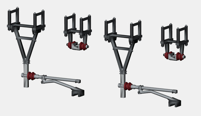1500v DC OHLE I Beam Type - 2 Single Magnetic Registration Arms and Catenary Wire Supports Kit (SET E6-11)