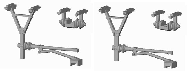 1500v DC OHLE Lattice Type - 2 Single Magnetic Registration Arms and Catenary Wire Supports (SET E7-10)