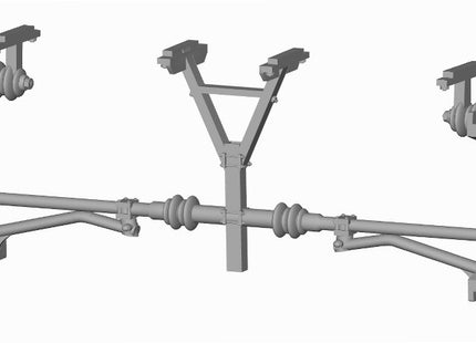 1500v DC OHLE Lattice Type - 1 Double Magnetic Registration Arm and Catenary Wire Supports (SET E7-11)