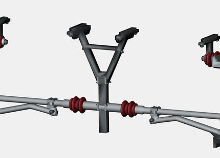 1500v DC OHLE Lattice Type - 1 Double Magnetic Registration Arm and Catenary Wire Supports (SET E7-11)