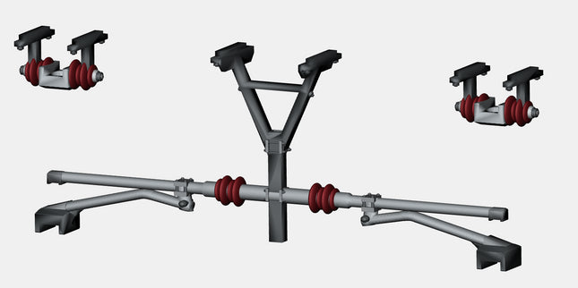 1500v DC OHLE Lattice Type - 1 Double Magnetic Registration Arm and Catenary Wire Supports (SET E7-11)