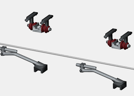 1500v DC OHLE Lattice Type - 2 Single Magnetic Wire Supported Registration Arms Kit (SET E7-17)