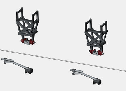 1500v DC OHLE I Beam Type - 2 Single Wire Supported Magnetic Registration Arms Kit (SET E6-15)