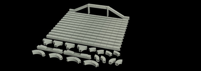 Concrete Cable Trough Trunking Pack (N Gauge)
