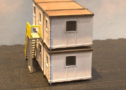 Portable Modular Stackable Buildings - Pack of 2 with Access Steps (N Gauge)