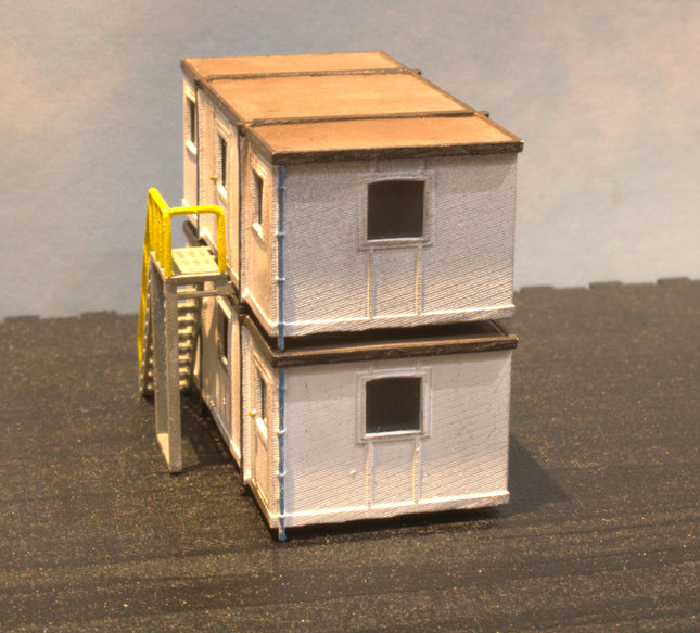 Portable Modular Stackable Buildings - Pack of 2 with Access Steps (N Gauge)