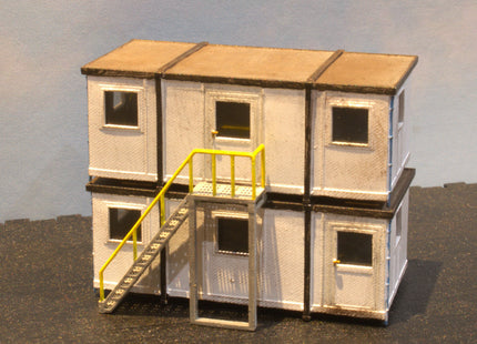 Portable Modular Stackable Buildings - Pack of 2 with Access Steps (N Gauge)