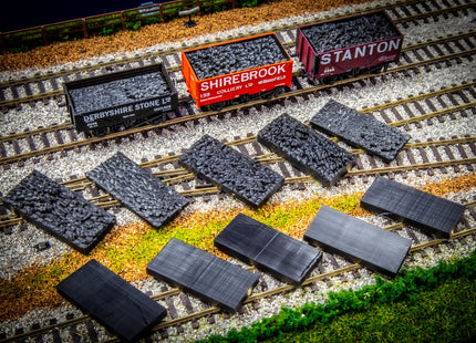 Wagon Coal Loads for Peco N Gauge 5 and 7-Plank Open Wagons - Pack of 5 (with height spacers)