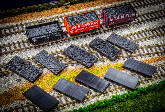 Wagon Coal Loads for Peco N Gauge 5 and 7-Plank Open Wagons - Pack of 5 (with height spacers)