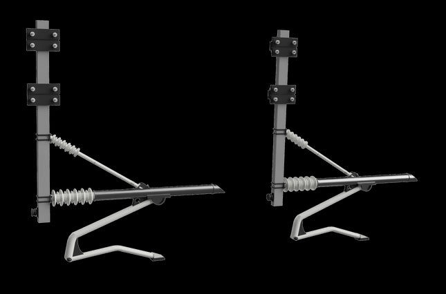 E10-4 - N-Gauge Registration Arms (x2) for SERIES 2 - Two Track Cantilever OHLE - RIGHT HAND