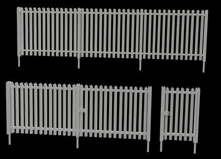 Palisade Fencing Pack Including 2 Gates (total 53cm) - N Gauge