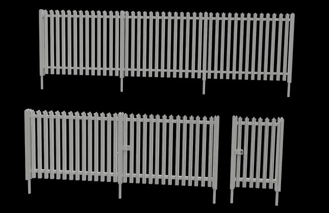 Palisade Fencing Pack Including 2 Gates (total 53cm) - N Gauge