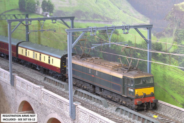 1500v DC OHLE I Beam Type Structure Kit - 2 Viaduct Masts with Beam for 110mm Viaduct Span (SET E6-4)
