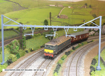 1500v DC OHLE I Beam Type Structure Kit - 2 Top Braced Long Masts with Beam for 3-Track 230mm Span (SET E6-5)