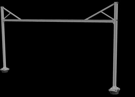 1500v DC OHLE I Beam Type Structure Kit - 2 Top Braced Long Masts with Beam for 3-Track 230mm Span (SET E6-5)