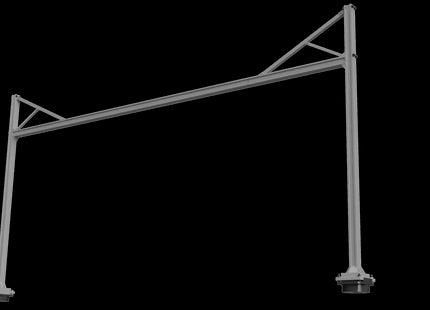1500v DC OHLE I Beam Type Structure Kit - 2 Top Braced Long Masts with Beam for 3-Track 230mm Span (SET E6-5)