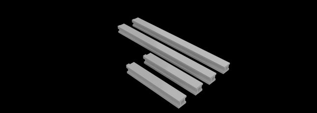 1500v DC OHLE I Beam Type - 2 x 30mm and 2 x 60mm Span Extension Beams (SET E6-10)