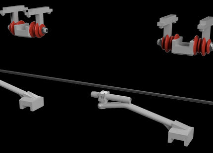 1500v DC OHLE Lattice Type - 2 Single Magnetic Wire Supported Registration Arms Kit (SET E7-17)
