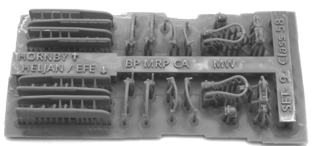 Detailed Pipes and Cables for a Class 58 Locomotive - OO Gauge (SET 9) Including Walkway Safety Barriers with Handrails