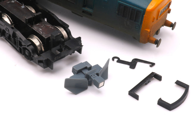 Hunt Magnetic Couplings ELITE - Close Couplings with Ploughs for ONE Hornby Class 37/47 with Moulded Couplings - OO Gauge (MC6)
