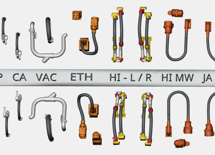 Detailed Pipes and Cables for a Class 73 Locomotive - OO Gauge (SET 25)