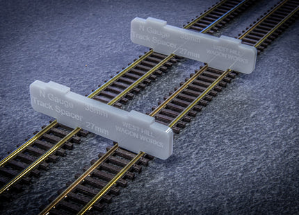 N Gauge Track Guide Templates - 27mm/35mm Track Centre Spacers (Code 55/80)