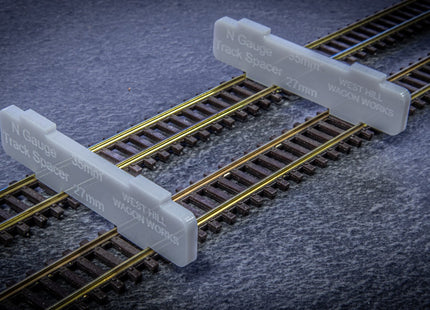 N Gauge Track Guide Templates - 27mm/35mm Track Centre Spacers (Code 55/80)
