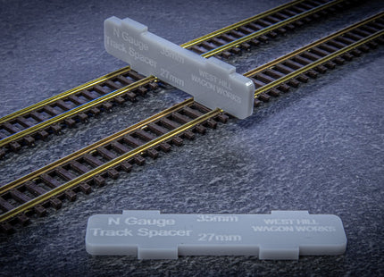 N Gauge Track Guide Templates - 27mm/35mm Track Centre Spacers (Code 55/80)