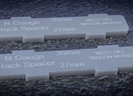 N Gauge Track Guide Templates - 27mm/35mm Track Centre Spacers (Code 55/80)