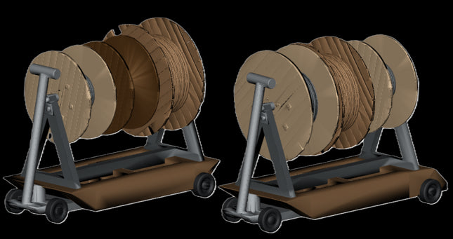 Cable Drums on Trolley - OO Gauge (Pack of 2)