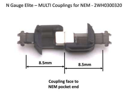 Hunt Magnetic Couplings ELITE - Multi Couplings for NEM Sockets (5 Pairs) - N Gauge