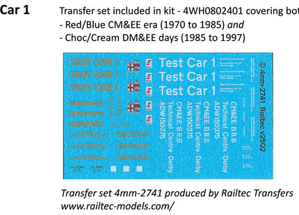 Detailed RTC Derby Test Coach (Test Car 1) Conversion Parts Kit for a Bachmann Auto Trailer - OO Gauge