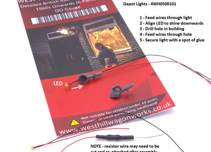 Detailed British Rail Depot Light Kit - OO Gauge (Pack of 6)