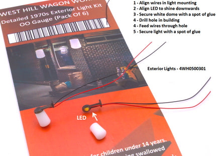 Detailed 1970s Exterior Light Kit - OO Gauge (Pack of 6)