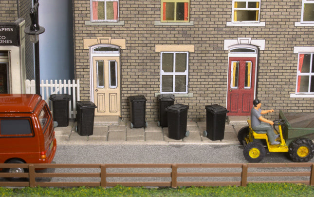Wheelie Bins - HO Scale (1:87) Pack of 6