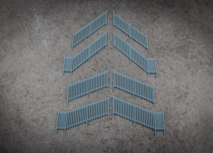 Palisade Fencing - Incline Section Pack of 8 (incl. 22deg and 45deg) - HO Scale (1:87)