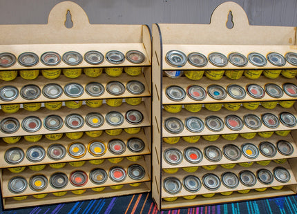 35 Paint Tin Storage Rack - Wall Hanging