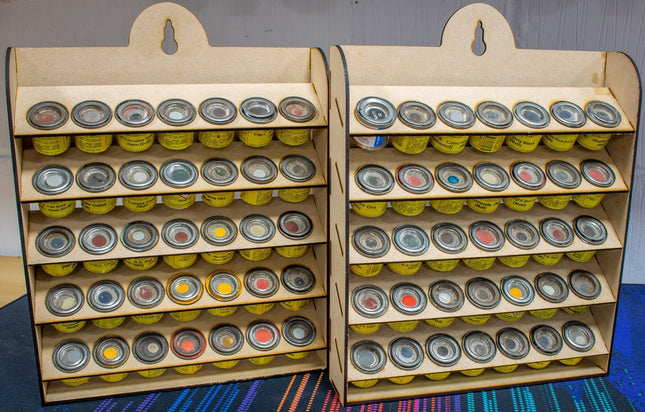 35 Paint Tin Storage Rack - Wall Hanging